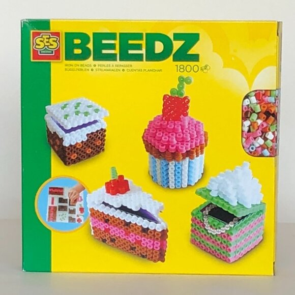 New in Box SES  Iron on Beads Beedz 3D Cake Boxes 1800 Pcs w/Accessories Age 5+ - Picture 7 of 16
